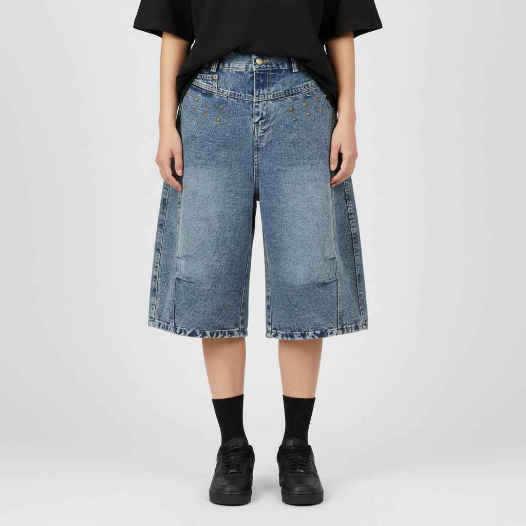 Stud Detail Denim Shorts