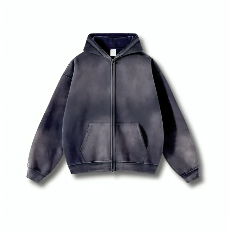 Washed Zip-up Hoodies 002wardrobe