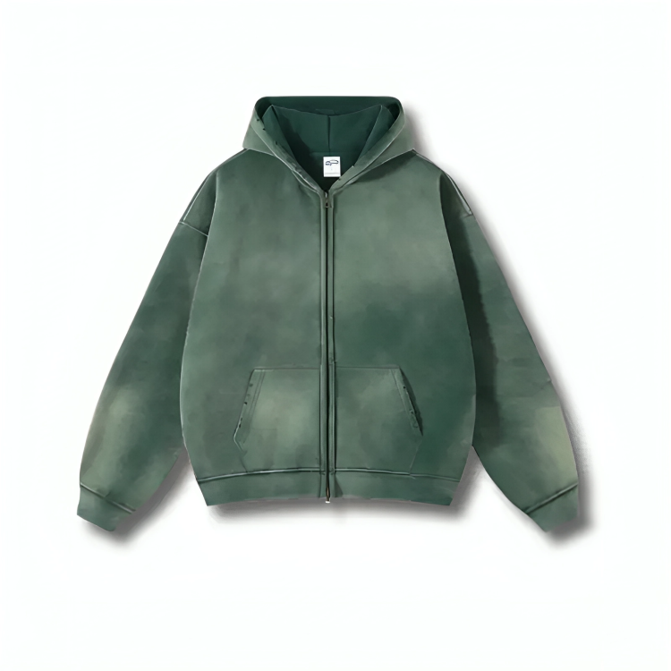 Washed Zip-up Hoodies 002wardrobe