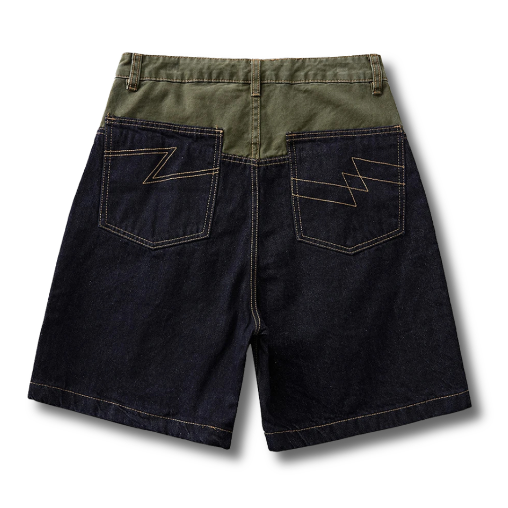 Shift Paneled Denim Shorts 002wardrobe