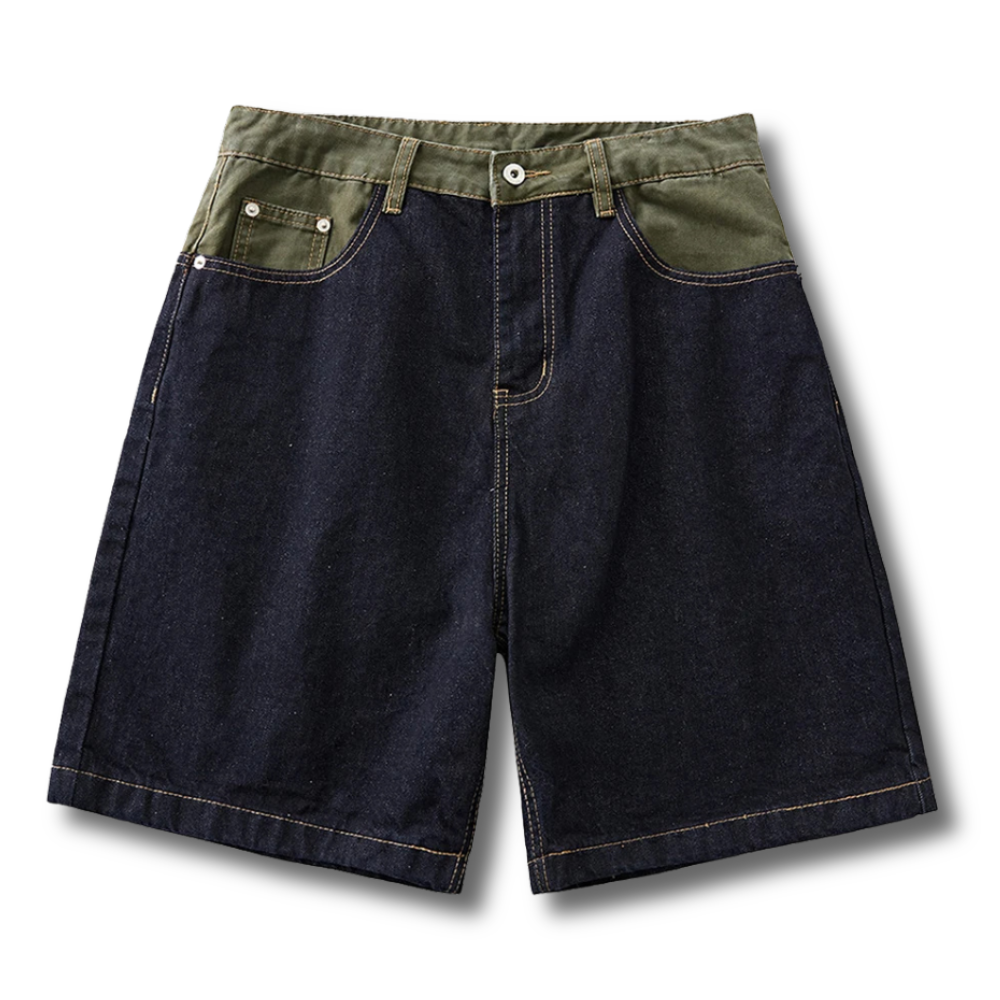 Shift Paneled Denim Shorts 002wardrobe