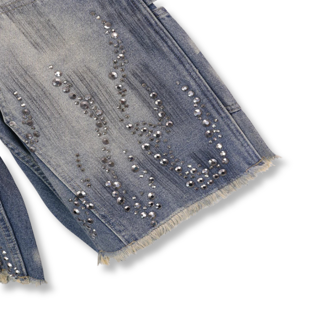 Ignition Studded Denim Shorts 002wardrobe