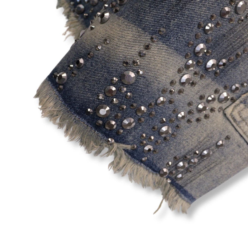 Ignition Studded Denim Shorts 002wardrobe