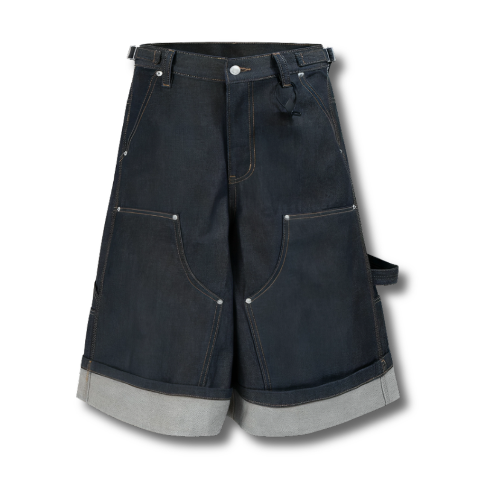 Panel Denim Utility Shorts 002wardrobe