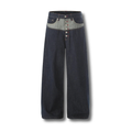 Yoke-Paneled Button-Fly Wide-Leg Denim