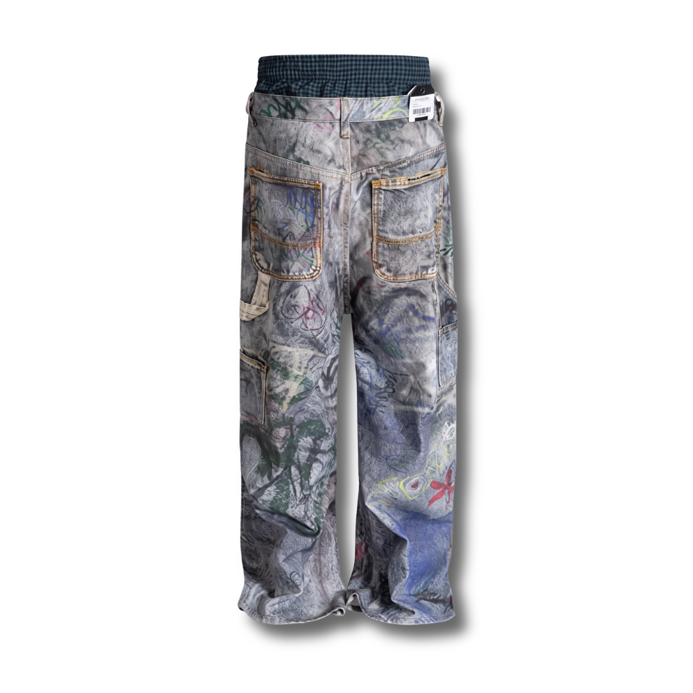 Double-Waist Graffiti Carpenter Denim