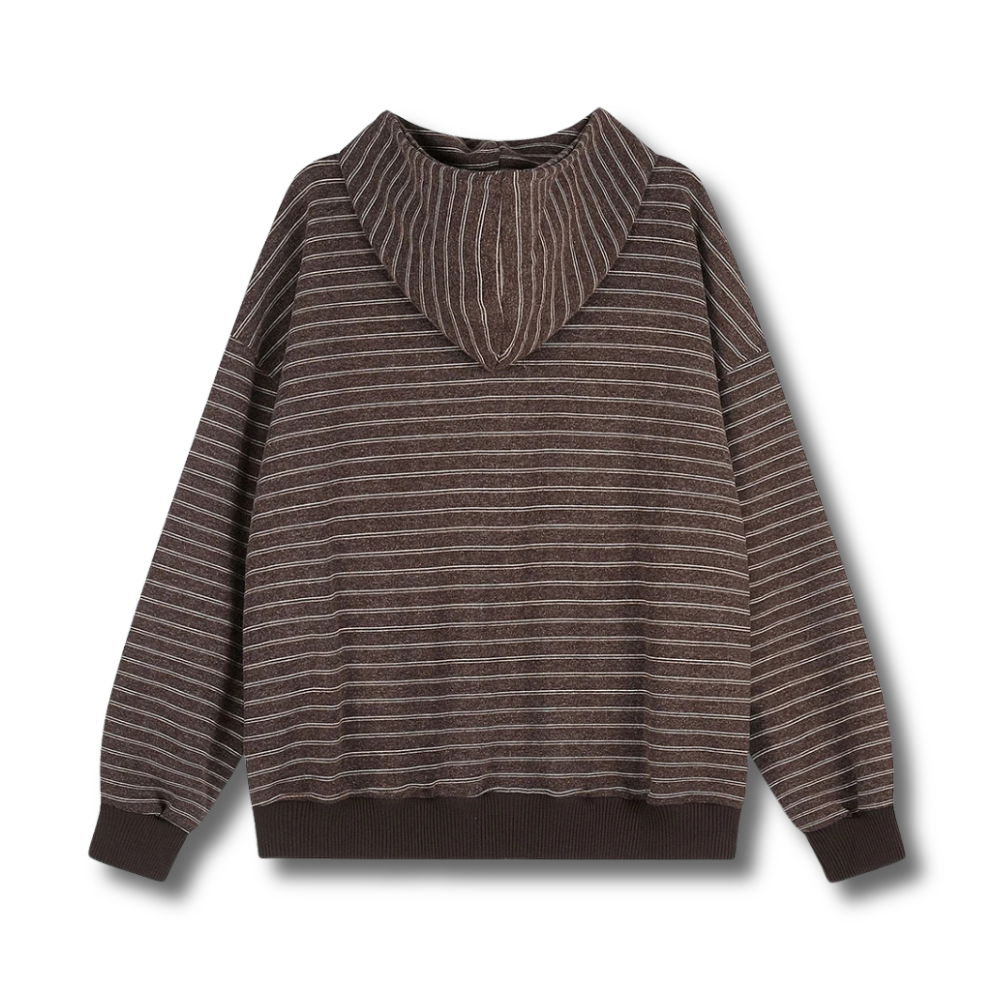 Patchwork Striped Zip-Up Hoodie