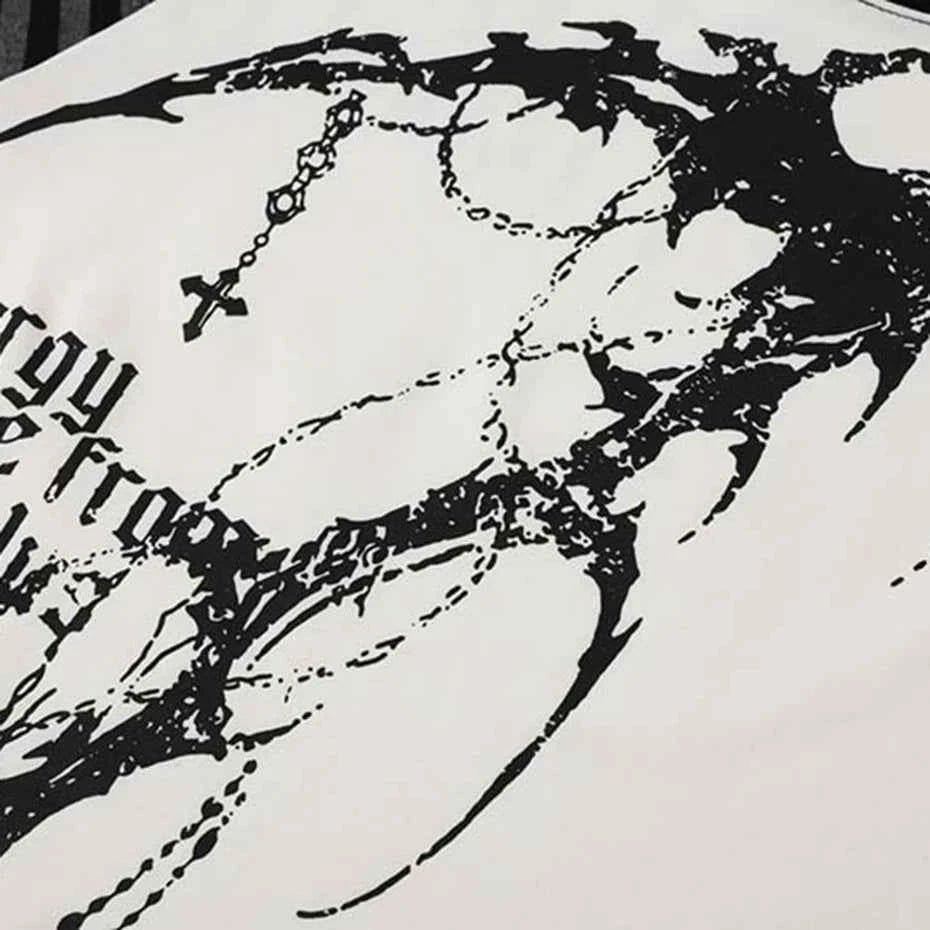 Gothic Y2K T Shirts Vintage Y2K Oversized Long Sleeve T-shirts Unisex Casual Loose Tshirts Tee Tops