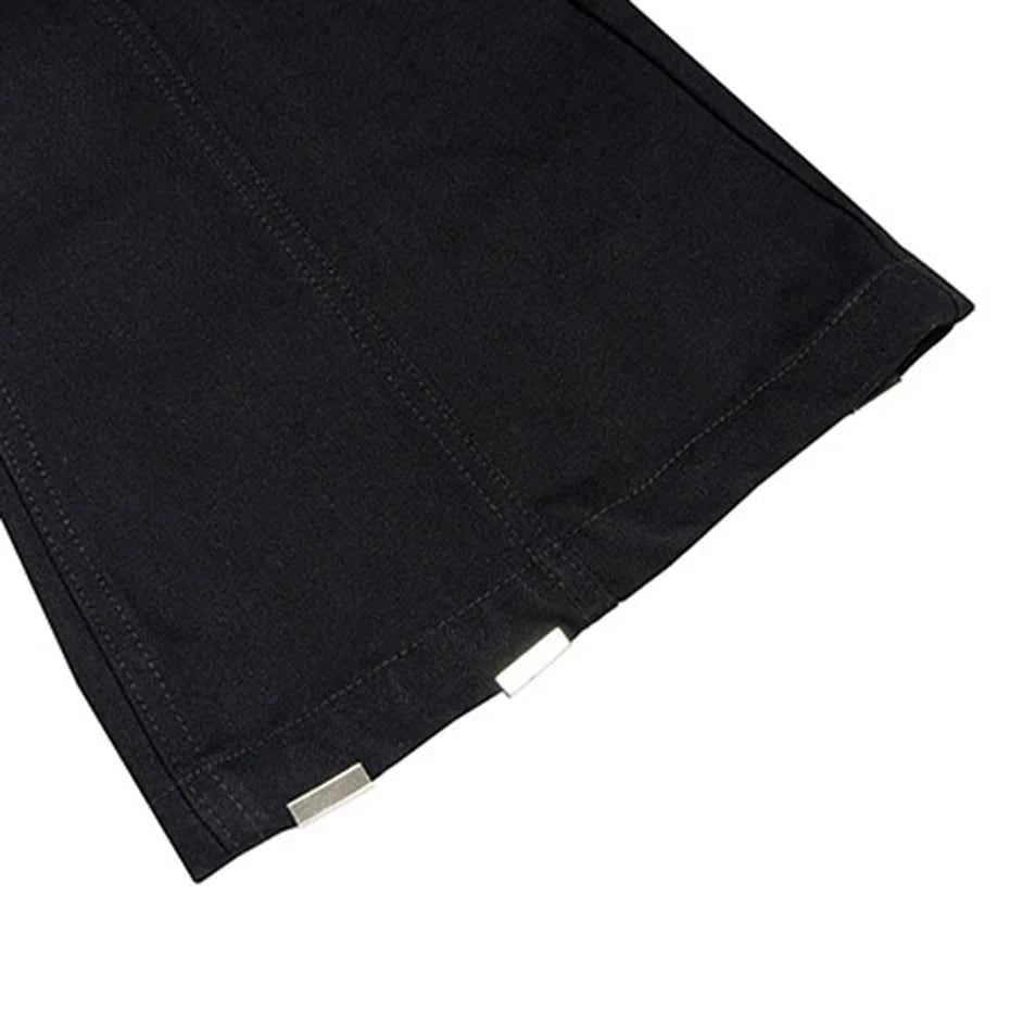Men Flared Jeans Fashion Metal Rivet Denim Pants Man Black Flare Jeans Trousers