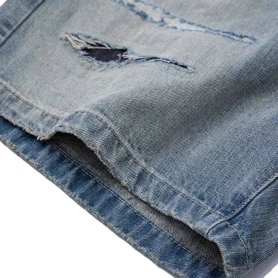 Fracture Patch Denim Shorts