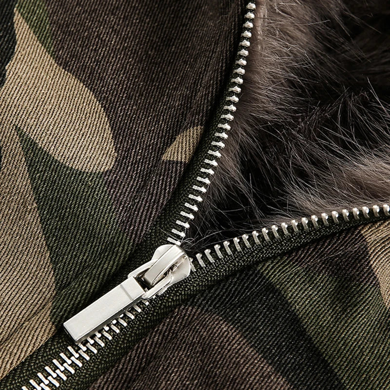 PFNW American Style Men's Padded Jackets Loose Fleece Camouflage Thickened Casual Zipper Hooded Male Coats New Tide 2024 CPG2404 002wardrobe