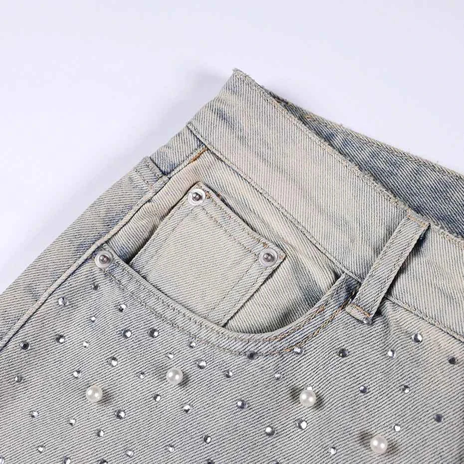 Pearl-Fragment Wide-Leg Shorts