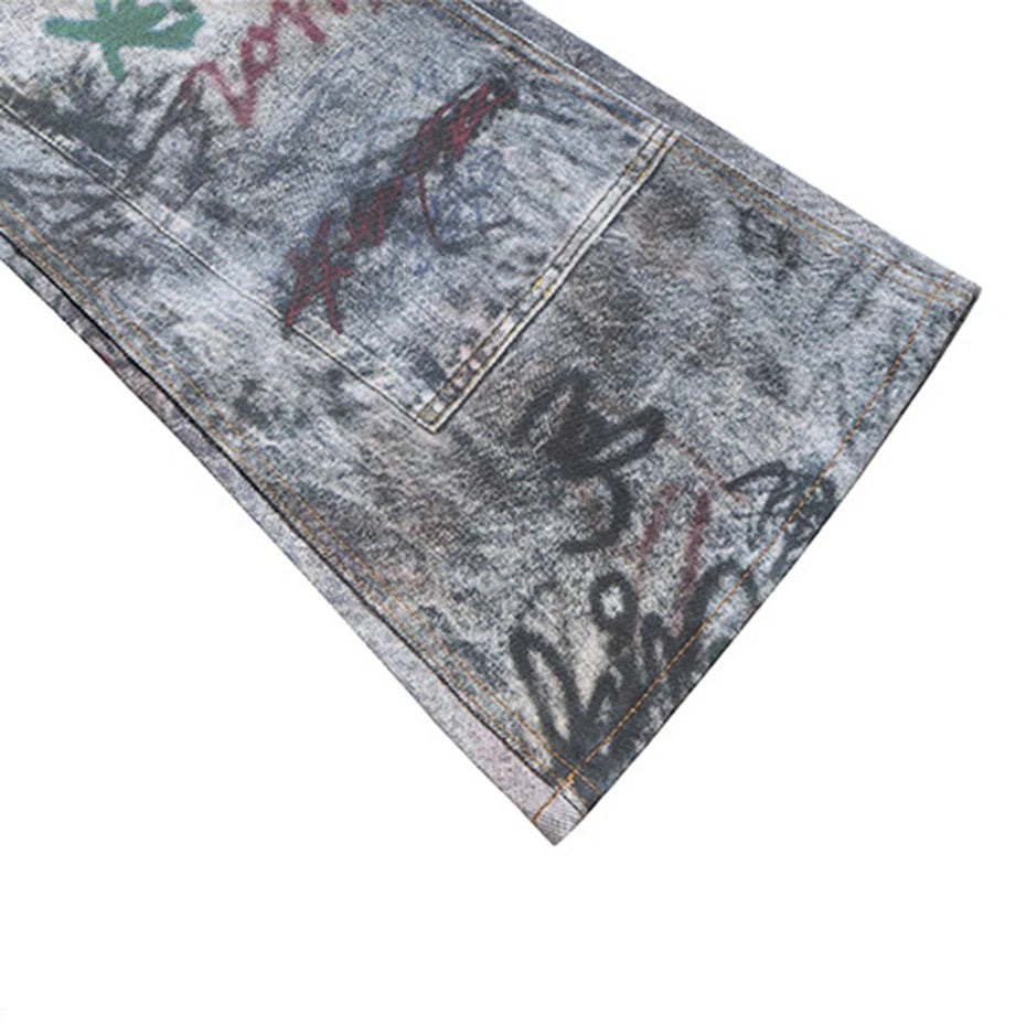 Double-Waist Graffiti Carpenter Denim