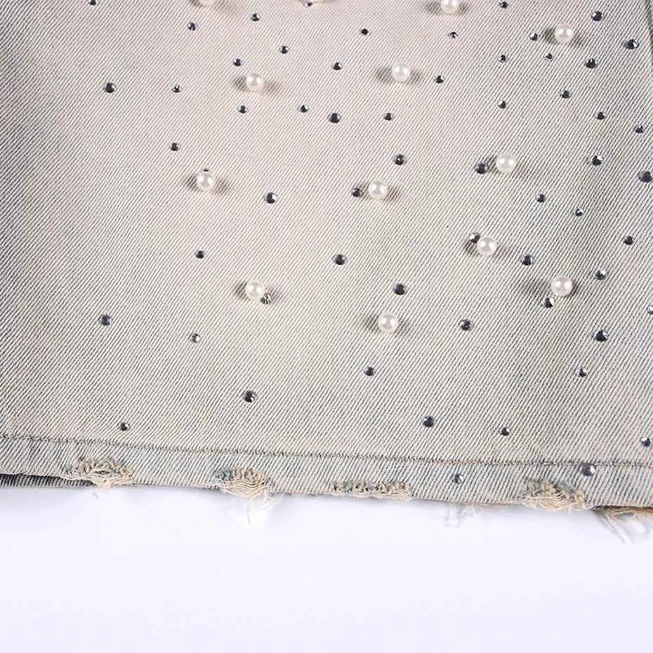 Pearl-Fragment Wide-Leg Shorts