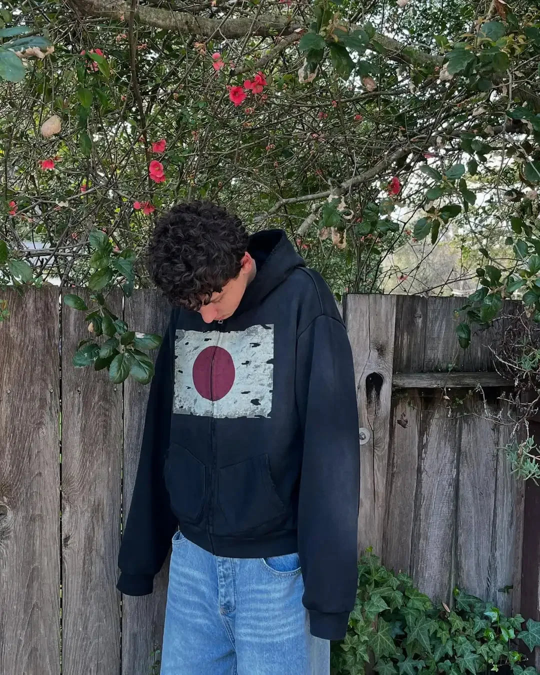 Black Japanese streetwear European youth fashion pullover men's city casual hooded Harajuku Korean Y2K hiphop printed sweatshirt 002wardrobe