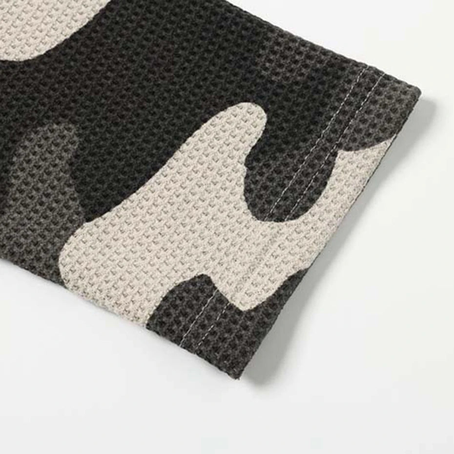 Camo-Sleeve Raglan Waffle Long-Sleeve