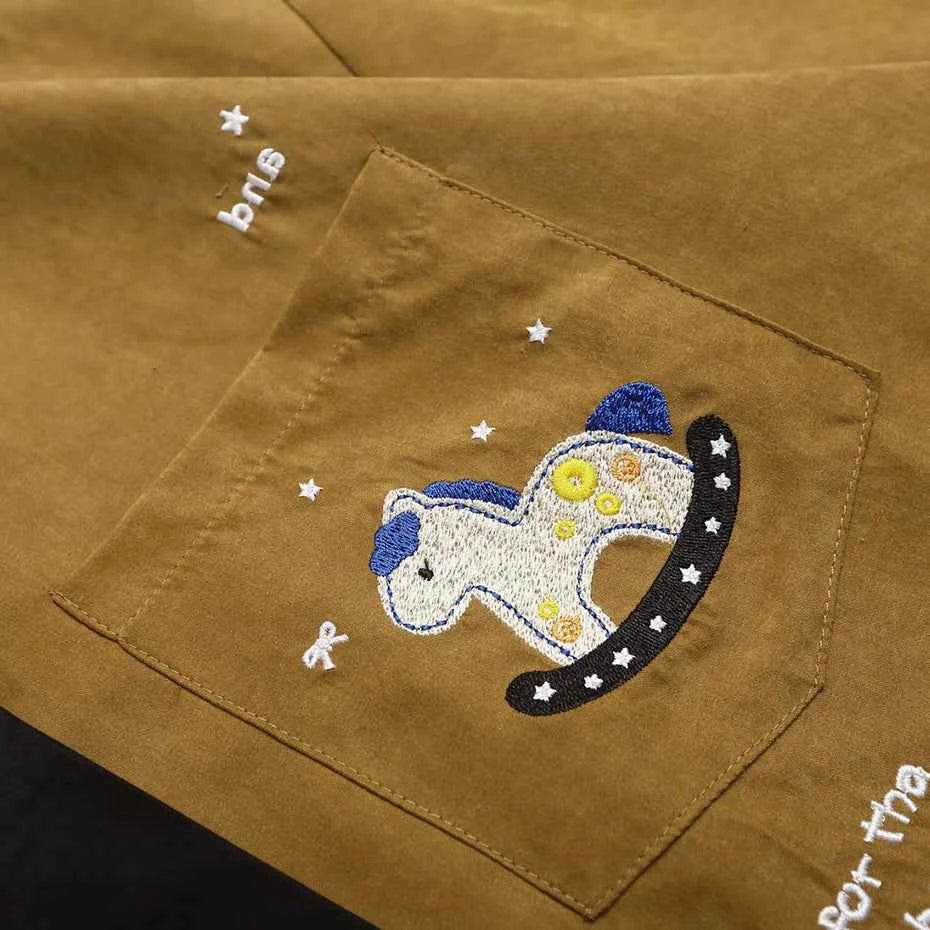 Cartoon Embroidery Shirts Men Summer Vintage Short Sleeve Shirts Button Up Blouse Unisex Y2K Shirts