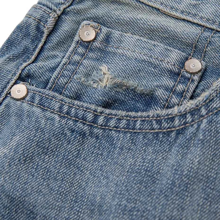 Fracture Patch Denim Shorts