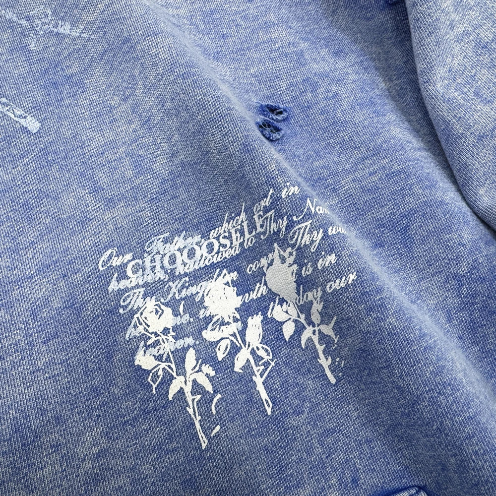 Blue Distressed Hoodie