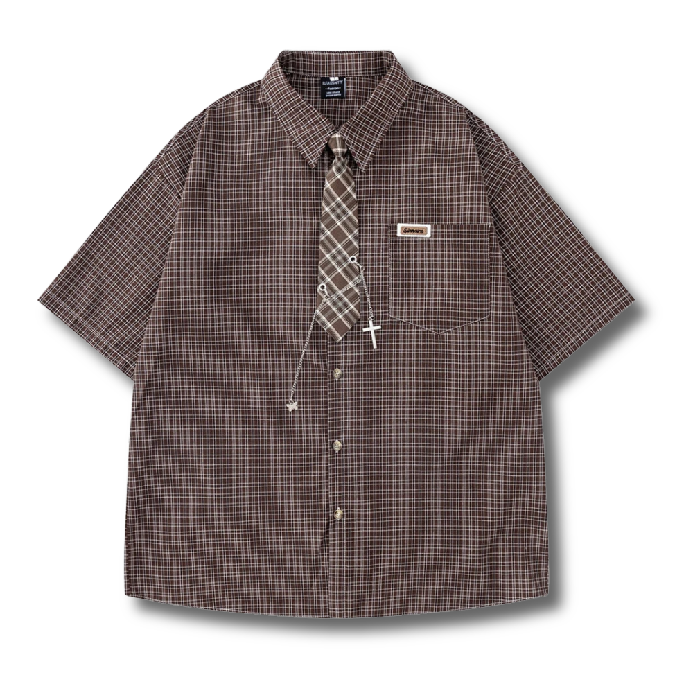 Gridline Tie Shirt 002wardrobe