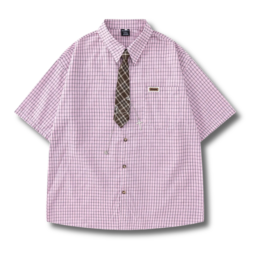 Gridline Tie Shirt 002wardrobe