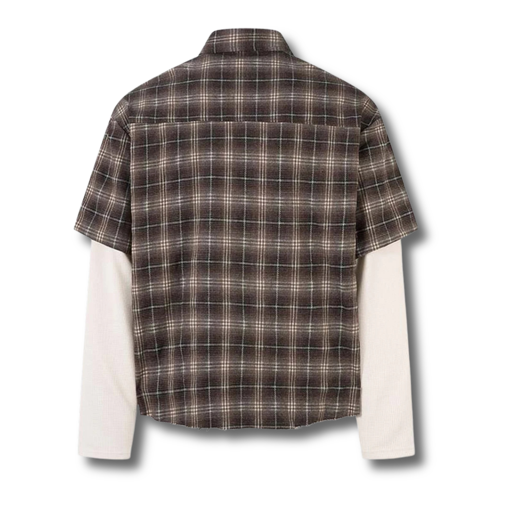Last Minute Layered Plaid Shirt 002wardrobe