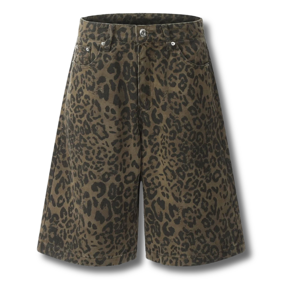 Savanna Leopard Denim Shorts 002wardrobe