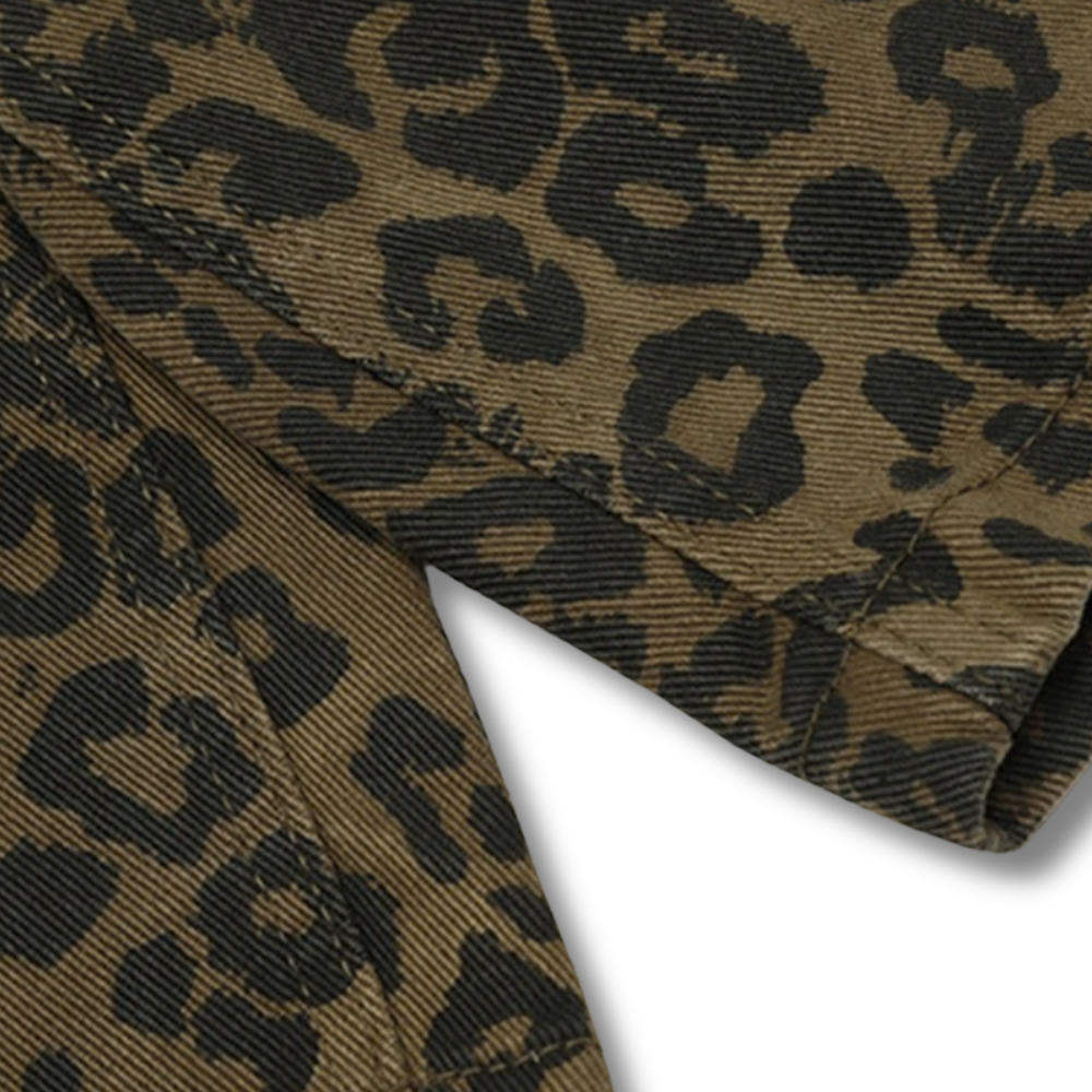 Savanna Leopard Denim Shorts 002wardrobe