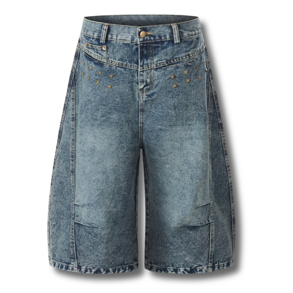 Stud Detail Denim Shorts 002wardrobe