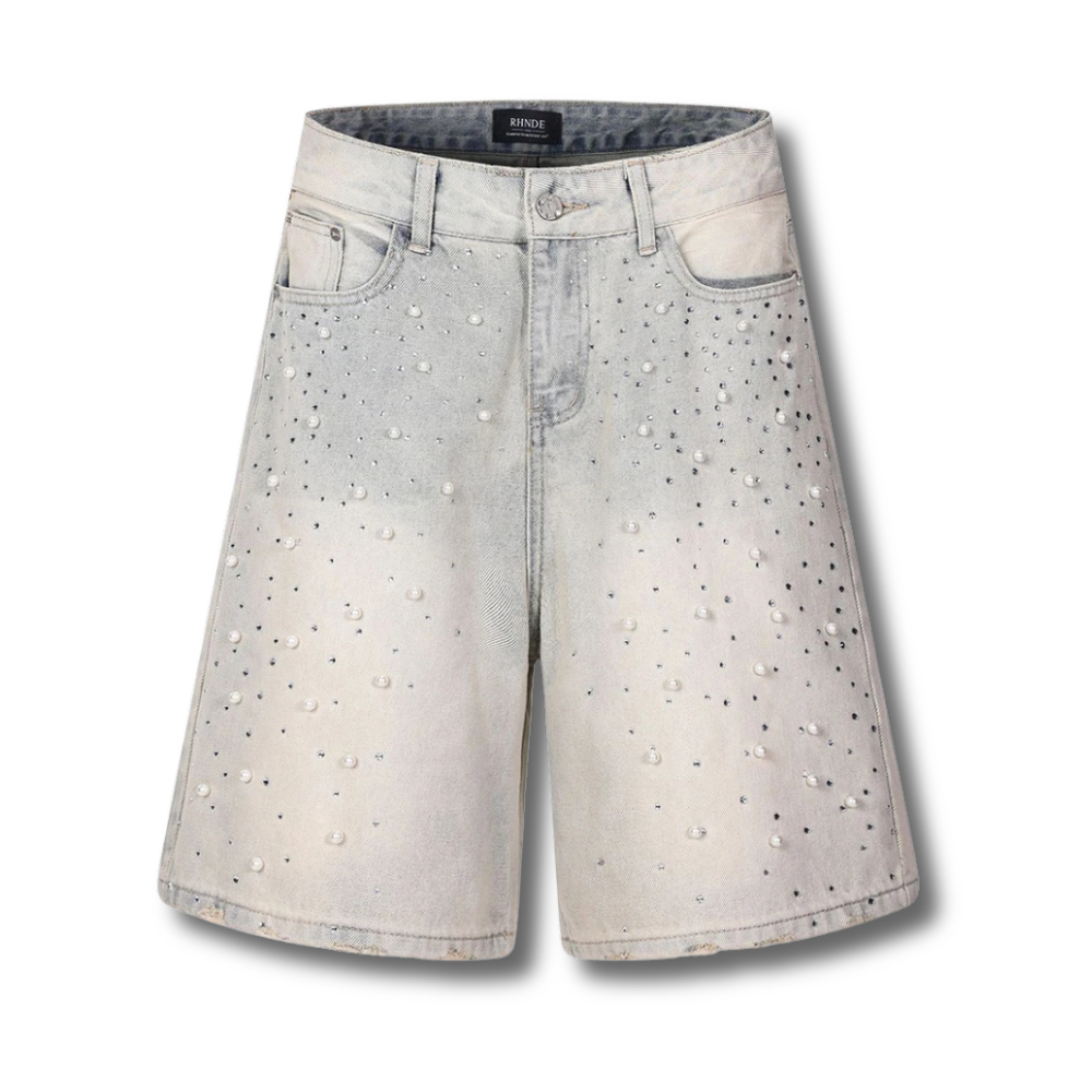Pearl-Fragment Wide-Leg Shorts 002wardrobe