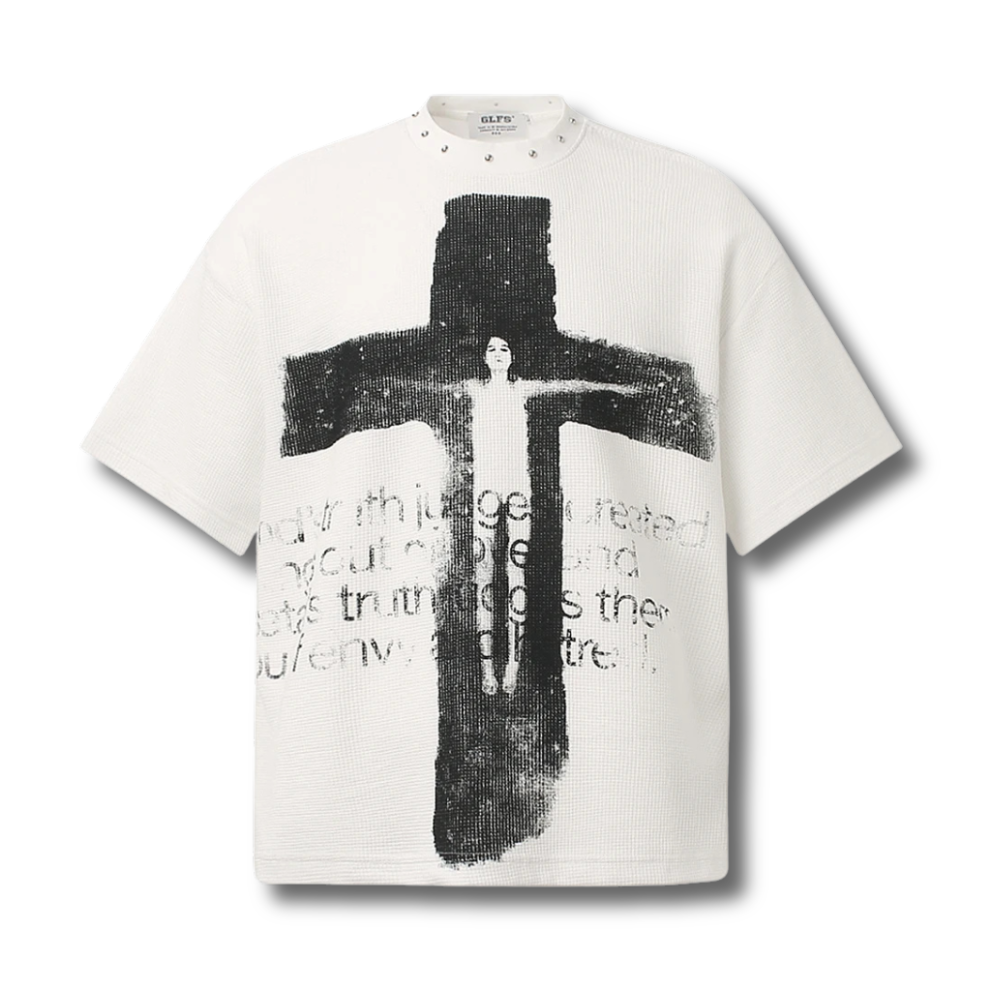 Cross Graphic T Shirts Men Streetwear Harajuku Hip Hop Oversized Y2K T-shirts Casual Loose Short Sleeve Tshirts Tee Tops Unisex 002wardrobe