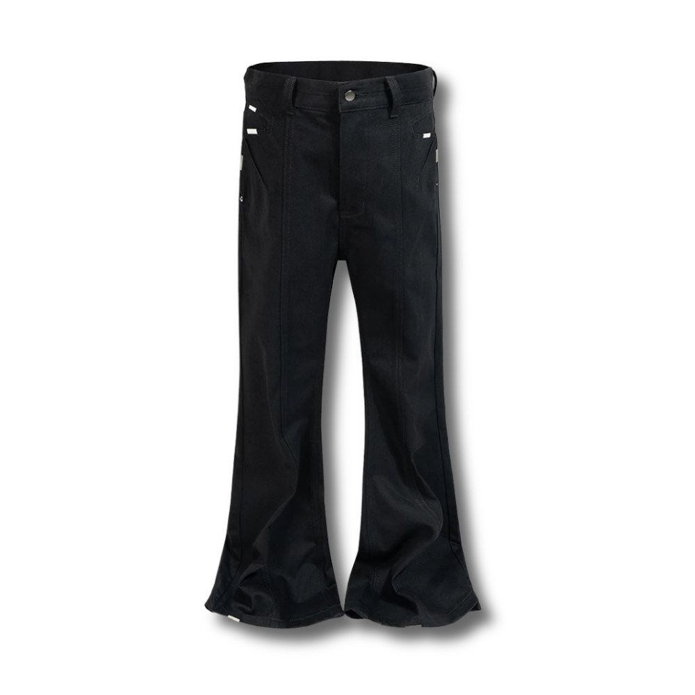 Panel-Seam Puddle Flare Denim