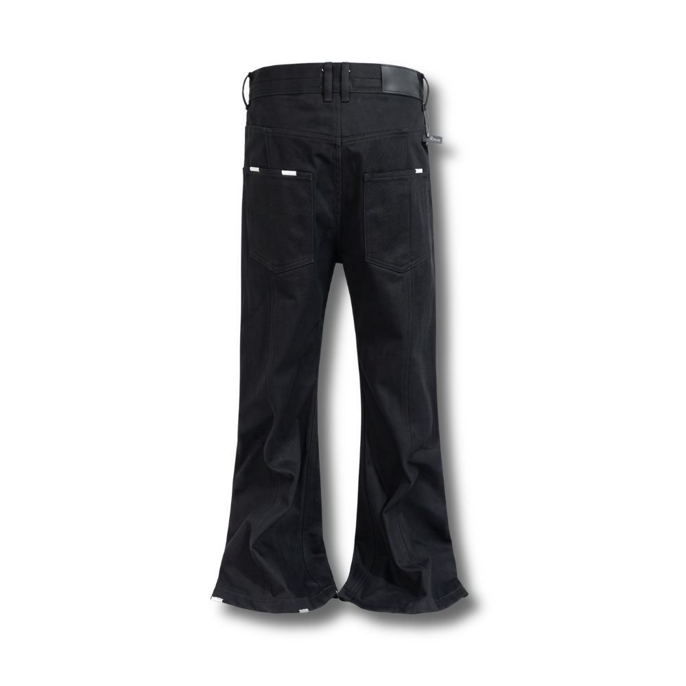 Panel-Seam Puddle Flare Denim