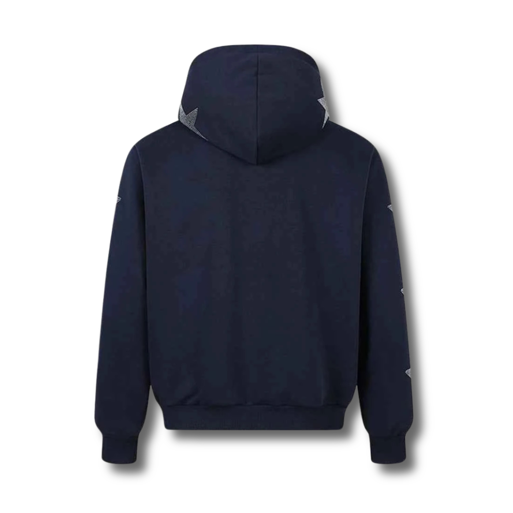 Rhinestone Star Zip-Up Hoodie