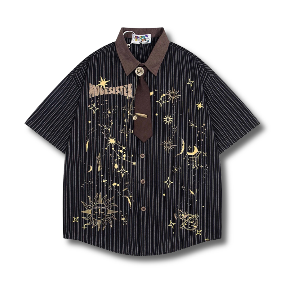 Celestial Pinstripe Short-Sleeve Shirt