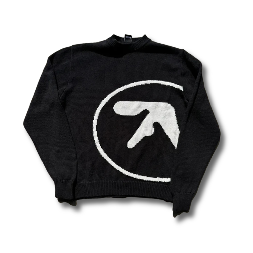Men's Sweater Aphex Twin Knit Winter Oversized Vintage Long Sleeve Tops Jumper Pullover Y2k Streetwear Graphic Fashion Clothing 002wardrobe