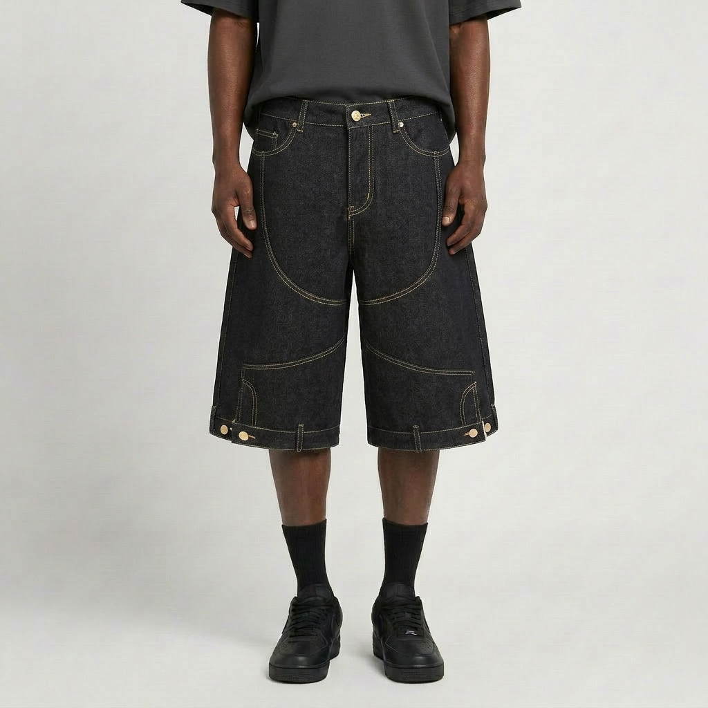 Arched Panel Embroidery Shorts 002wardrobe