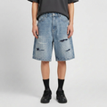 Fracture Patch Denim Shorts 002wardrobe