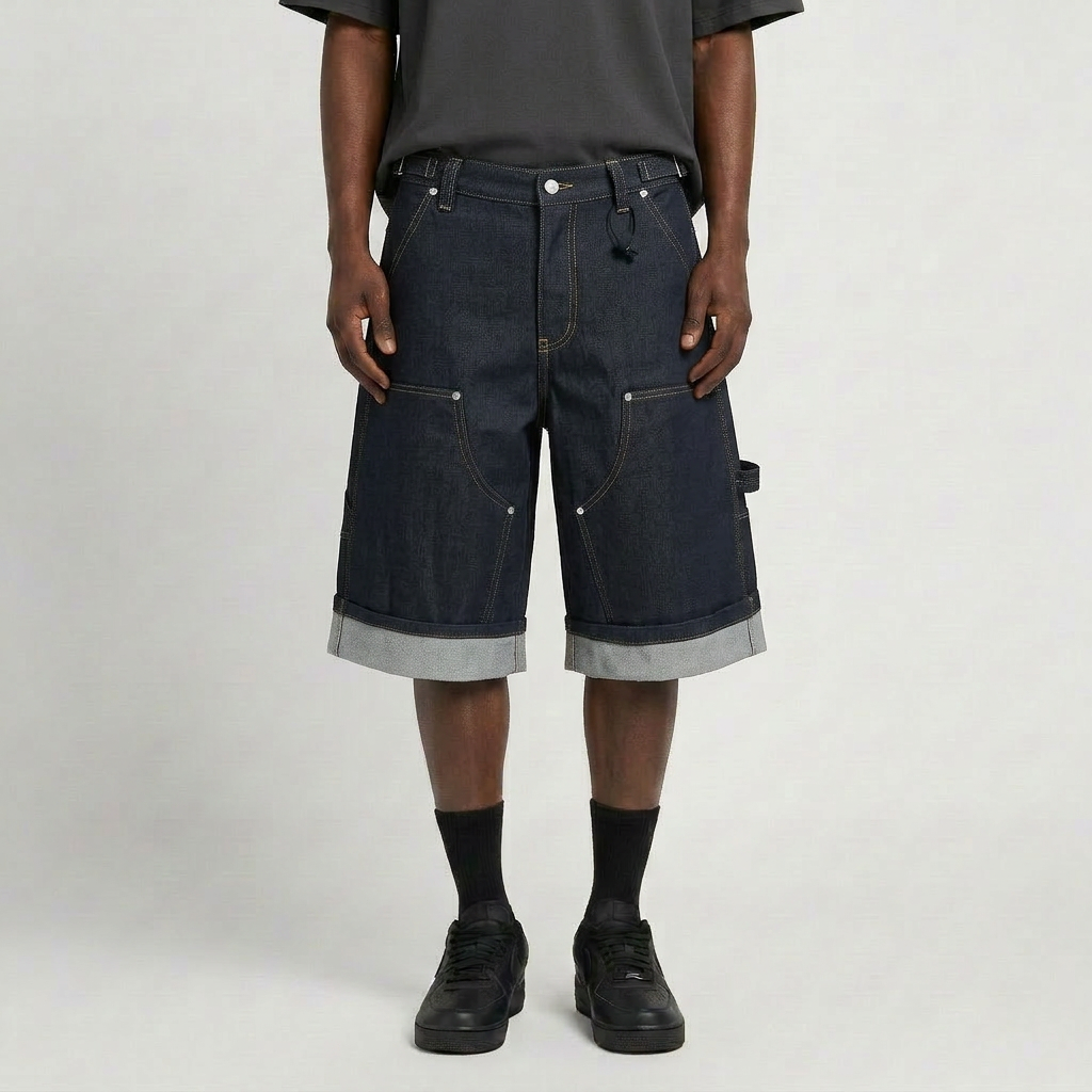 Panel Denim Utility Shorts 002wardrobe