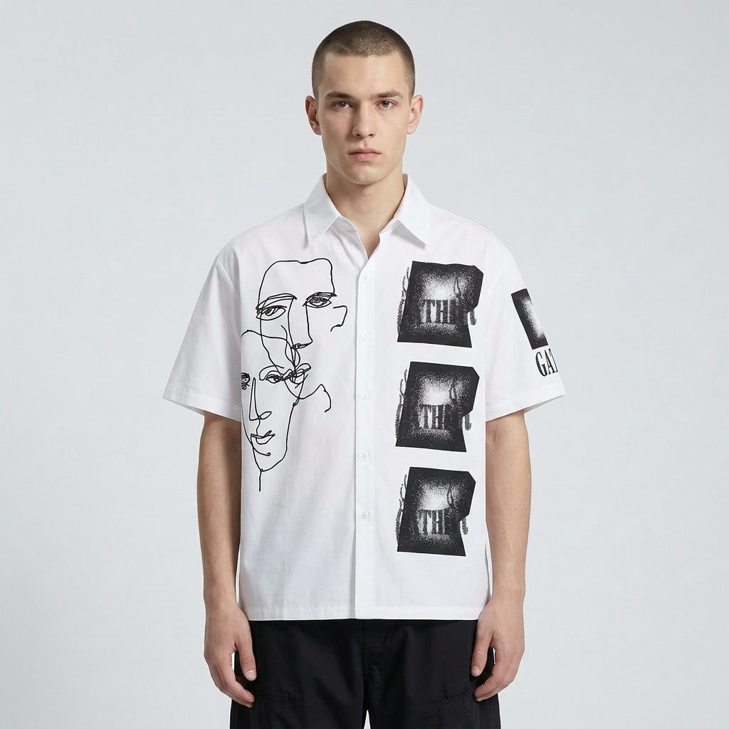 Abstract Trace Button-Up 002wardrobe