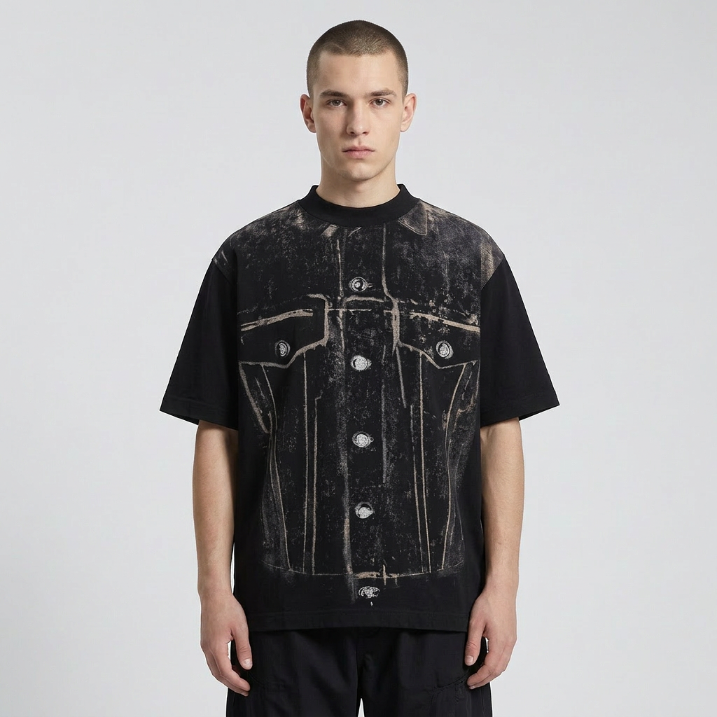 Denim Trace Graphic T-shirt 002wardrobe