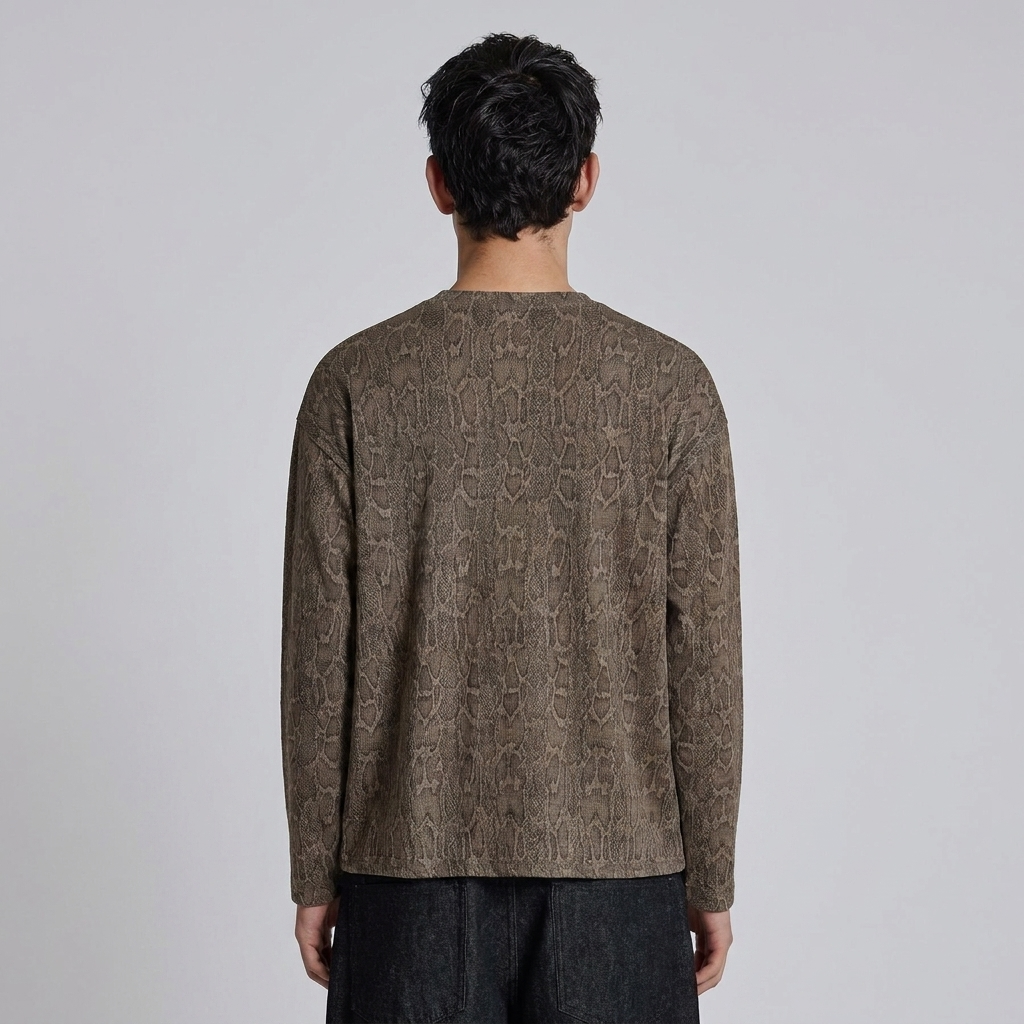 Textured Python Long-Sleeve in Desert Snake