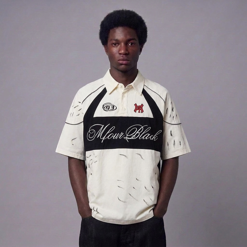 Wild-Track Boxy Polo in Phantom White