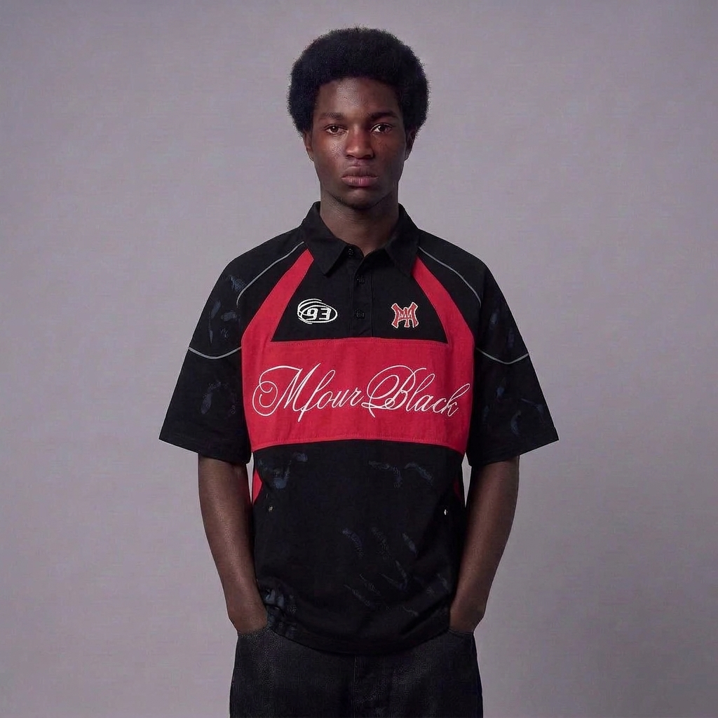 Wild-Track Boxy Polo in Onyx Red