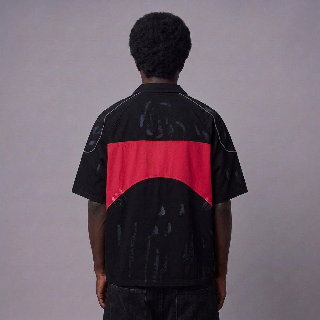 Wild-Track Boxy Polo in Onyx Red