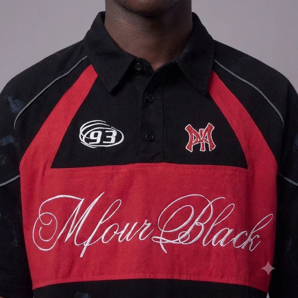 Wild-Track Boxy Polo in Onyx Red