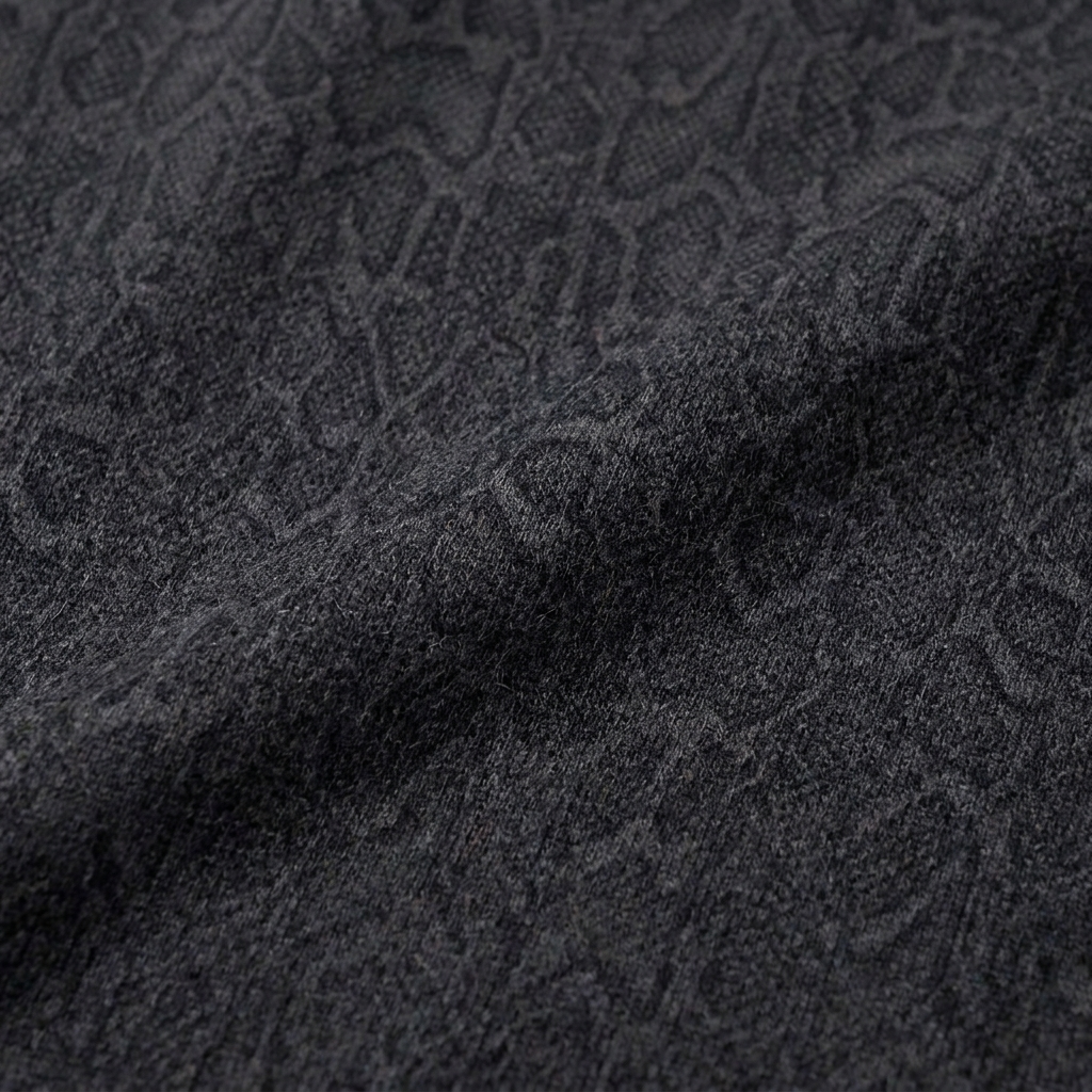 Textured Python Long-Sleeve in Venom Black