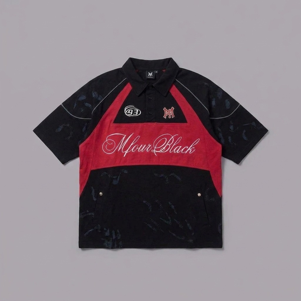 Wild-Track Boxy Polo in Onyx Red