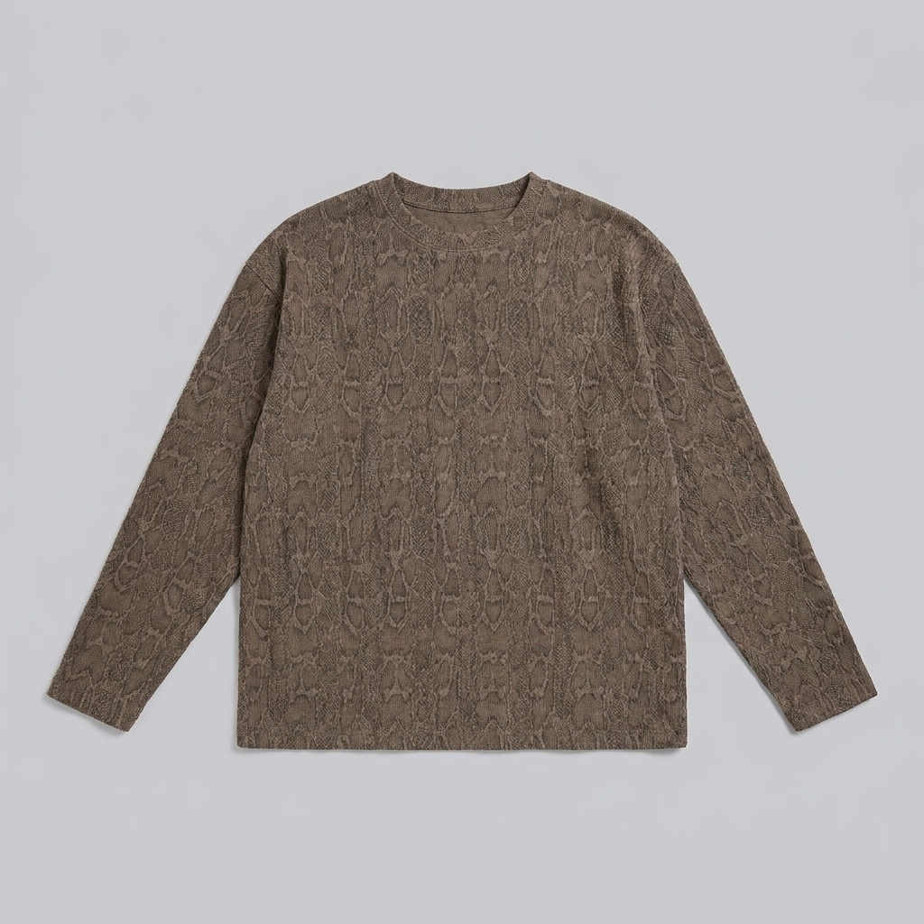 Textured Python Long-Sleeve in Desert Snake