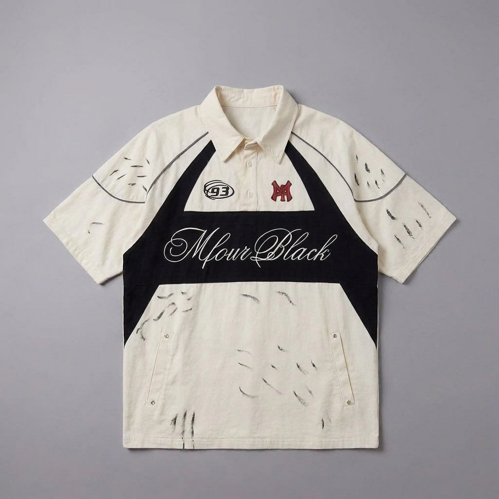Wild-Track Boxy Polo in Phantom White